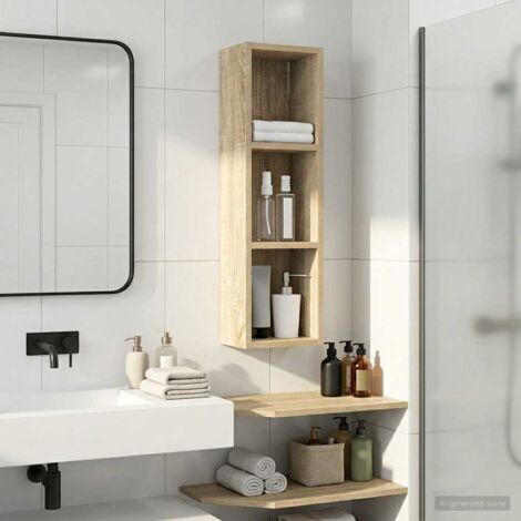 Armario de pared para baño Roble  20 x 14 x 70 cm