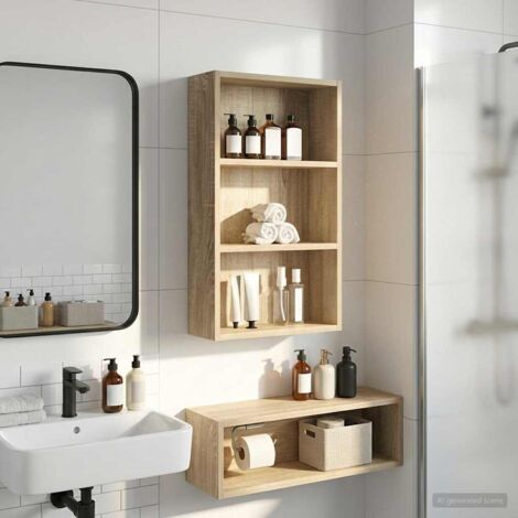 Armario de pared para baño Roble  40 x 14 x 70 cm