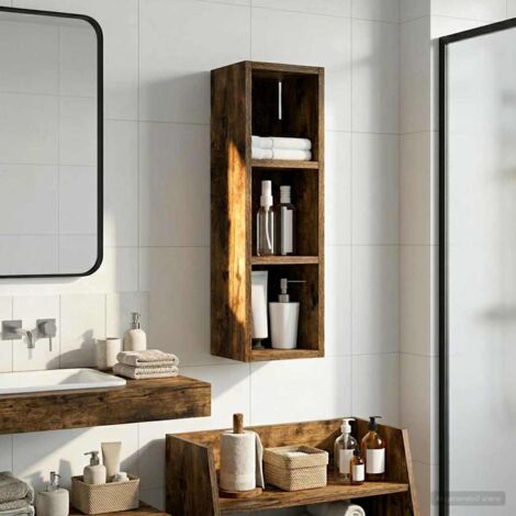 Armario de pared para baño Roble Ahumado 20 x 16 x 62,5 cm