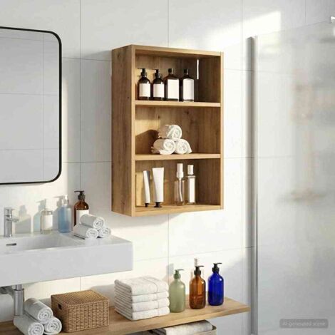 Armario de pared para baño Roble Artesanal 40 x 16 x 62,5 cm