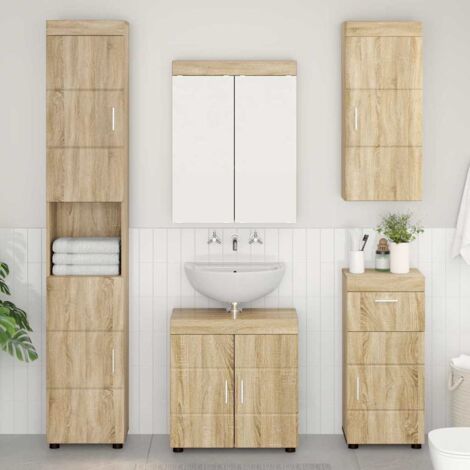 Armario de pared para baño TULUM Roble  37 x 24,5 x 86 cm