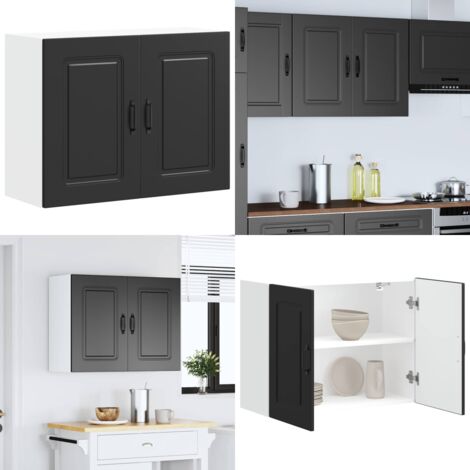 Armario de pared para cocina Kalmar madera de ingeniería negra - Armario de pared - Almacenamiento de cocina