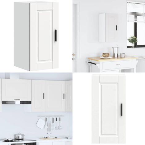 Armario de pared para cocina Porto madera de ingeniería blanca - Armario de pared - Cocina