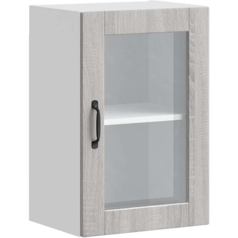 Armario de pared para cocina puerta cristal Porto gris