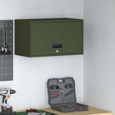 Armario de pared para el garaje Verde oliva 60 x 33 x 35 cm