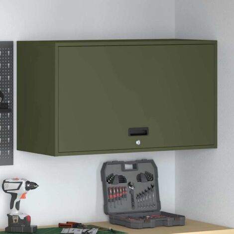 Armario de pared para el garaje Verde oliva 90 x 40 x 53 cm