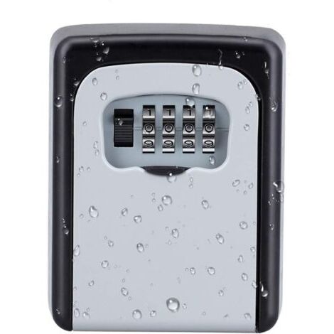 Armario de pared para llaves, caja con cerradura de combinación para llaves de casa, caja de almacenamiento de llaves para oficina, agentes de propiedades, negocios Airbnb, etc. (color plateado)