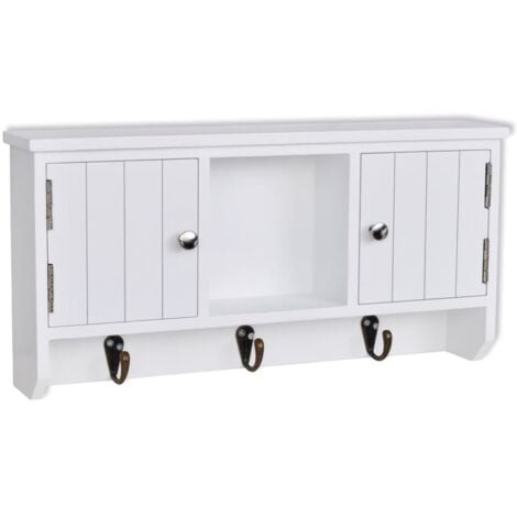 Armario de pared para llaves y joyas con puertas y ganchos vidaXL