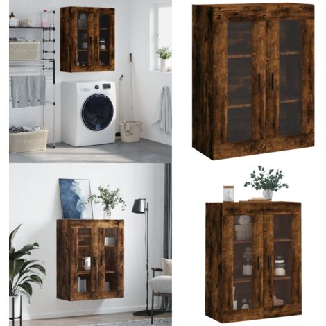 Armario de pared roble ahumado 69,5x34x90 cm - Armario de madera - Armario de roble