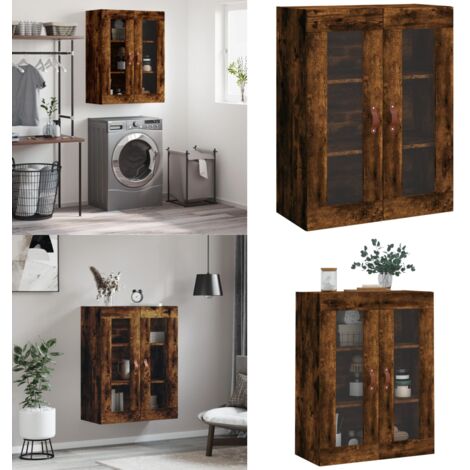 Armario de pared roble ahumado 69,5x34x90 cm - Armario de madera - Armario de roble