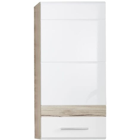 Armario de pared Set-One blanco y roble San Remo claro Trendteam - Multicolor