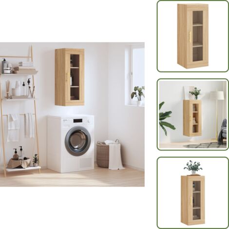Armario de pared Sonoma - vidaXL Armario de pared roble Sonoma 34,5x34x90 cm - Armario de almacenamiento