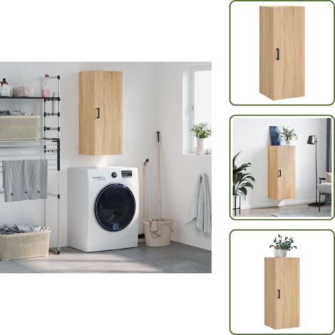 Armario de pared Sonoma - vidaXL Armario de pared roble Sonoma 34,5x34x90 cm - Armario de pared con puerta
