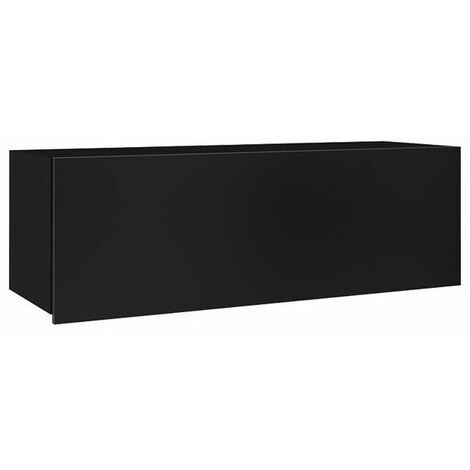 Armario de pared Tivdalu 101, Negro + Negro brillante