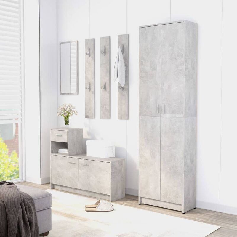 

Armario de pasillo de aglomerado gris hormigon 55x25x189 cm