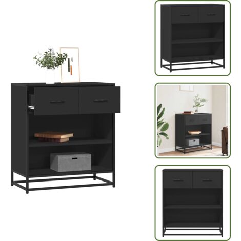Armario de pasillo - vidaXL Aparador de madera de ingeniería negro 68x35x76 cm - Armario de cocina