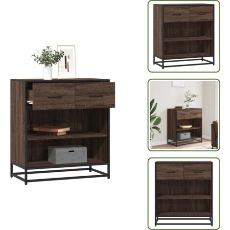 Armario de pasillo - vidaXL Aparador madera ingeniería roble marrón 68x35x76 cm - Armario de cocina