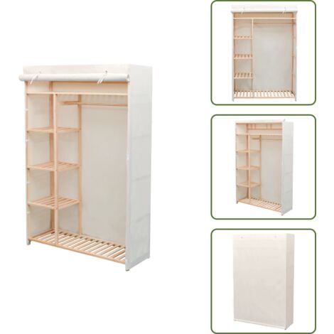 Armario de pino - vidaXL Armario de tela y madera de pino 110x40x170 cm - Armario para zapatos