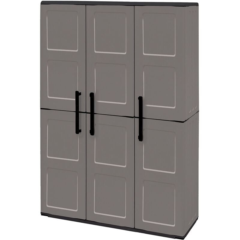 

Armario de altura completa en polipropileno, material reciclable y ecológico sostenible, está equipado con bisagras de acero y estantes ajustables,