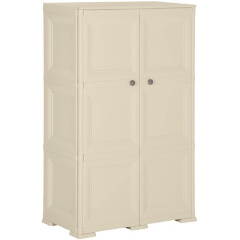 Armario de plástico diseño madera blanco angora 79x43x125 cm vidaXL