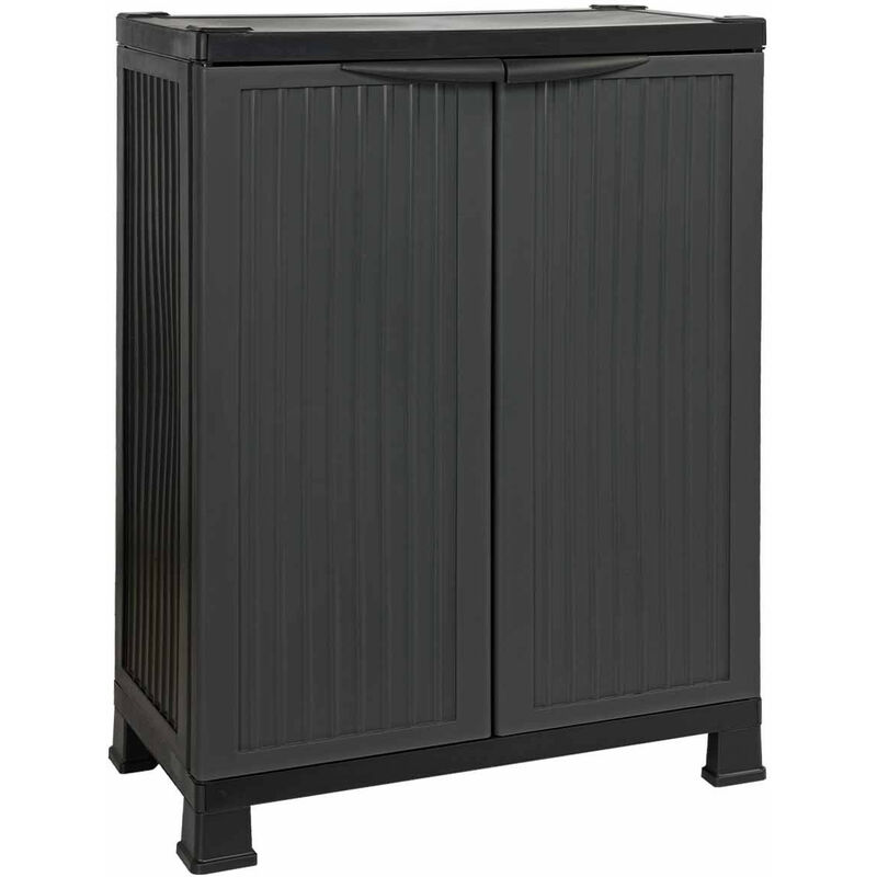 

Armario de Resina Exterior Bajo con 1 Balda Negro 92x68x39cm GH91