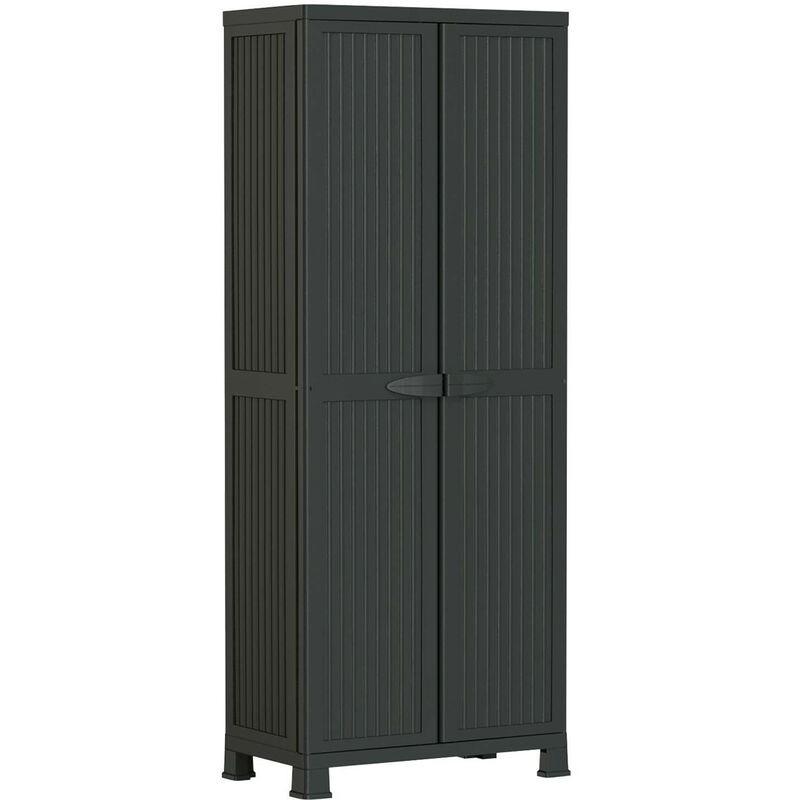 

Orion91 - Armario de Resina Exterior con Escobero y 4 Baldas Negro 171x68x39cm GH91