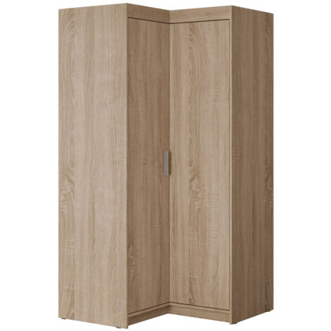 Armario de rincón Novduni 116, Roble Sonoma, 191x98x98cm, Puertas de armario: Con bisagras, Número de estantes: 0