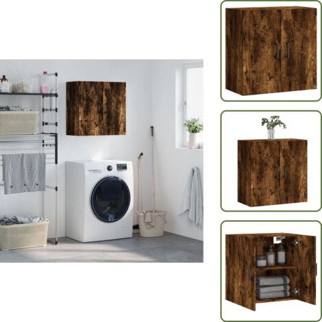 Armario de roble ahumado - vidaXL Armario de pared madera de ingeniería roble ahumado 60x31x60 cm - Almacenamiento en pared