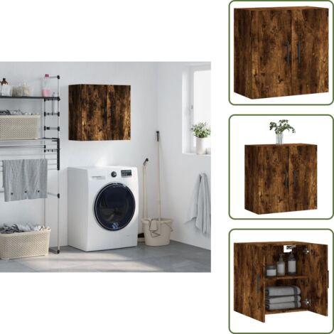 Armario de roble ahumado - vidaXL Armario de pared madera de ingeniería roble ahumado 60x31x60 cm - Almacenamiento en pared