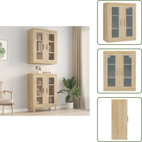 Armario de roble - vidaXL Armario colgante de pared roble Sonoma 69,5x34x90 cm - Armario de almacenamiento