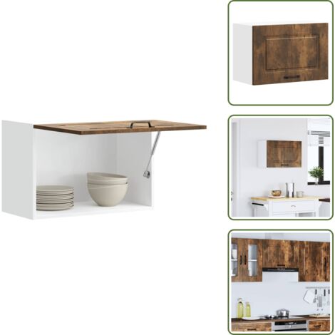 Armario de roble - vidaXL Armario de pared para cocina Kalmar de roble ahumado - Armario de cocina con puertas