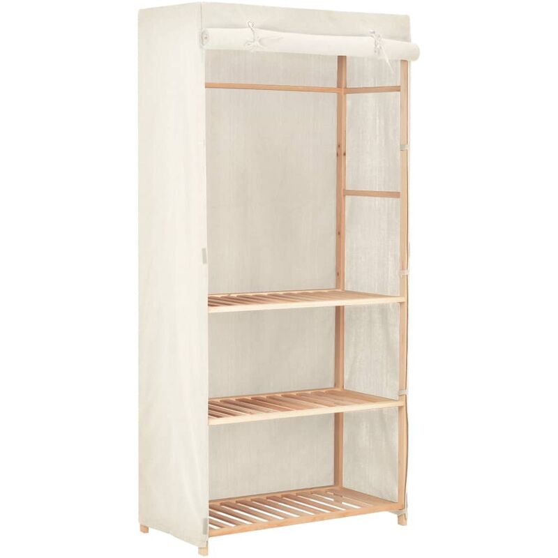 

Armario de ropa de 3 niveles 79x40x170 cm - Blanco