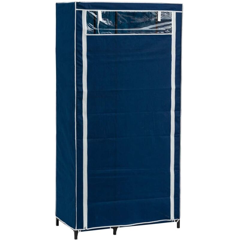 

Armario de tela azul con 5 baldas de 178x45x90 cm