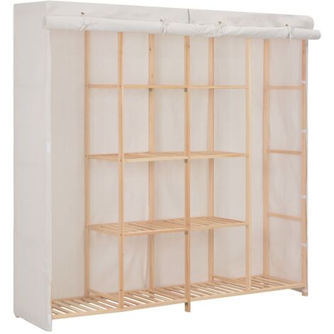 Armario de tela blanco 173x40x170 cm vidaXL