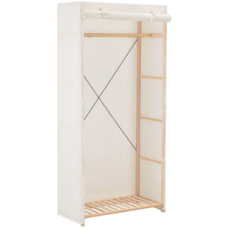 

Armario de tela blanco 79x40x170 cm