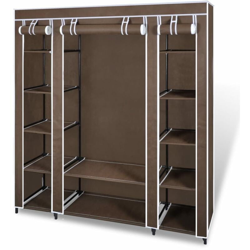 

Armario de Tela Compartimentos y Varillas 45x150x176 cm Marrón - Marrón - Vidaxl