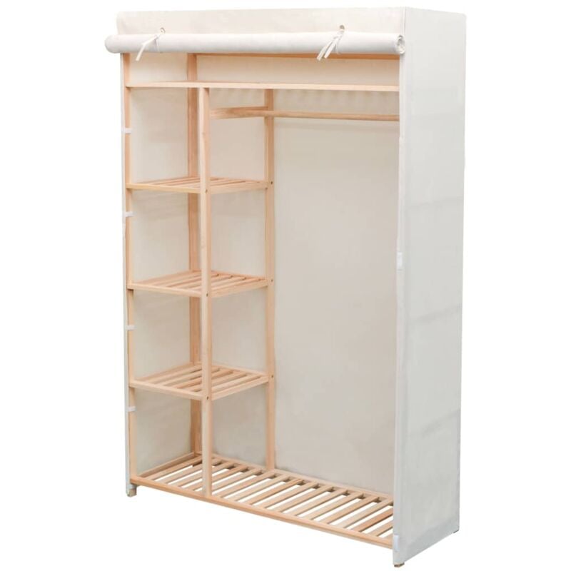 

Armario 110x40x170 cm de Tela y Madera Maciza de Pino Blanco - Blanco - Vidaxl