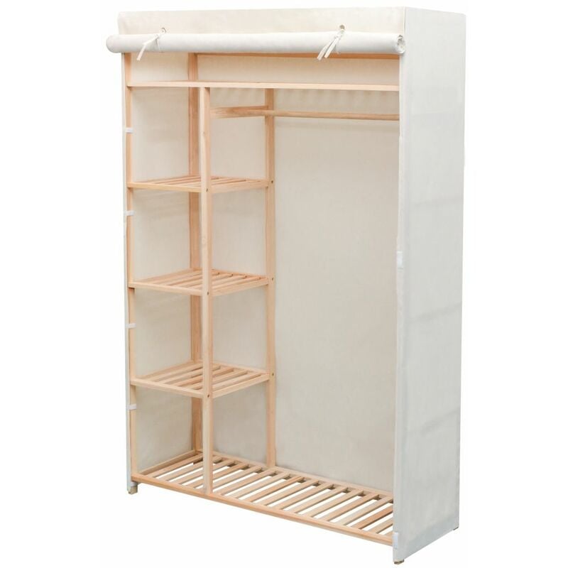 

Armario de tela y madera de pino 110x40x170 cm