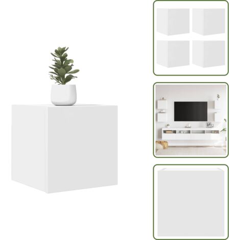Armario de TV - vidaXL Muebles de salón de pared 4 uds blanco 30,5x30x30 cm - Muebles modernos