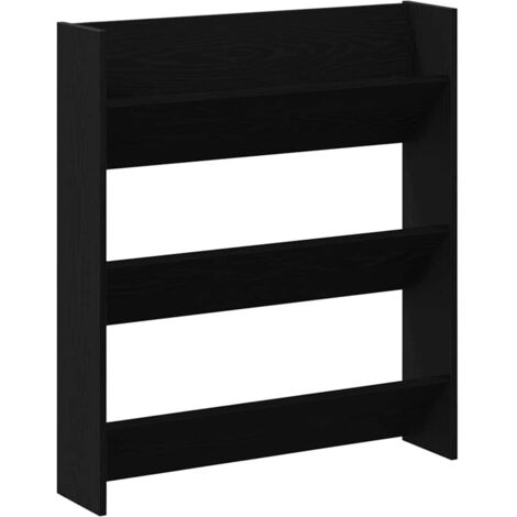 Armario de zapato de pared Roble Negro 80 x 18 x 90 cm vidaXL