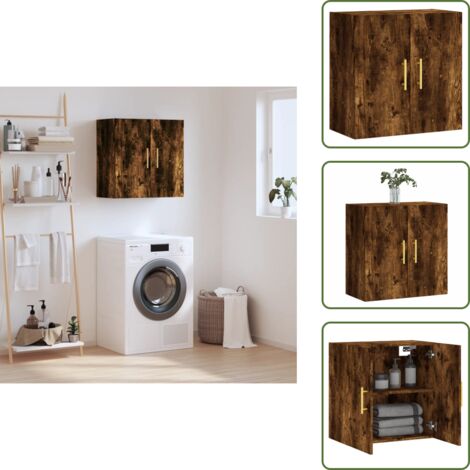 Armario decorativo - vidaXL Armario de pared madera de ingeniería roble ahumado 60x31x60 cm - Armario de almacenamiento