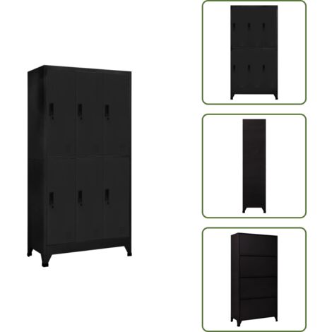 Armario decorativo - vidaXL Taquilla de acero negro 90x45x180 cm - Armario para oficina