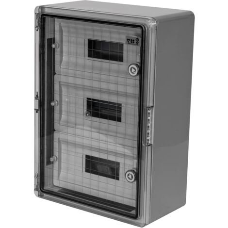 Armario distribución 42 módulos (14x3) 350X500X190mm. Puerta transparente