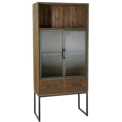 Armario DKD Home Decor Negro Madera Metal Cristal (70 x 34.5 x 160 cm) 8424001831784 S3023199 DKD Home Decor