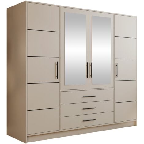 MOBILIER1 Armario Dortivu 154, Cachemira, 200x196x58cm, Puertas de armario: Con bisagras, Número de estantes: 0