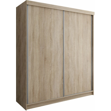 Armario Dover 108, Roble Sonoma, 200x200x62cm, Puertas de armario: Correderas, Número de estantes: 9