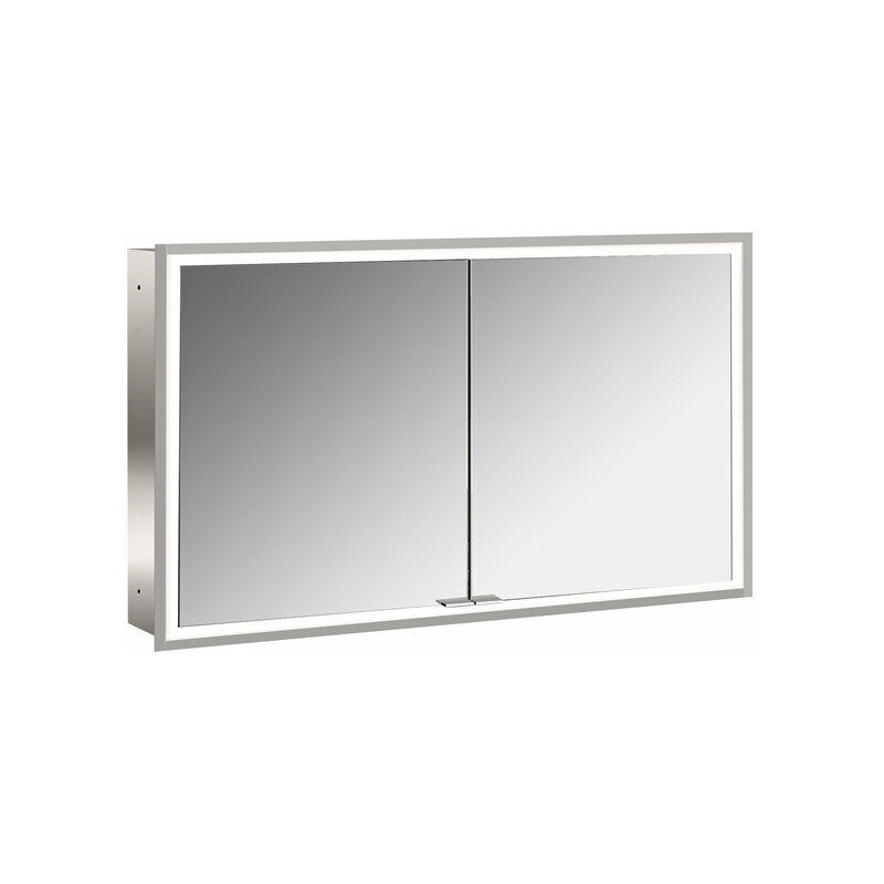 

Armario emco asis prime con espejo, modelo empotrado, 2 puertas, con paquete de luces, 1200mm, cumplimiento: Panel trasero de cristal espejado