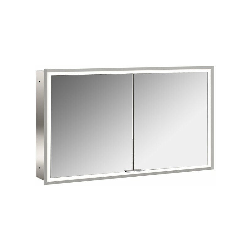 

Armario emco asis prime con espejo, modelo empotrado, 2 puertas, con paquete de luces, 1200mm, cumplimiento: Panel trasero de cristal blanco