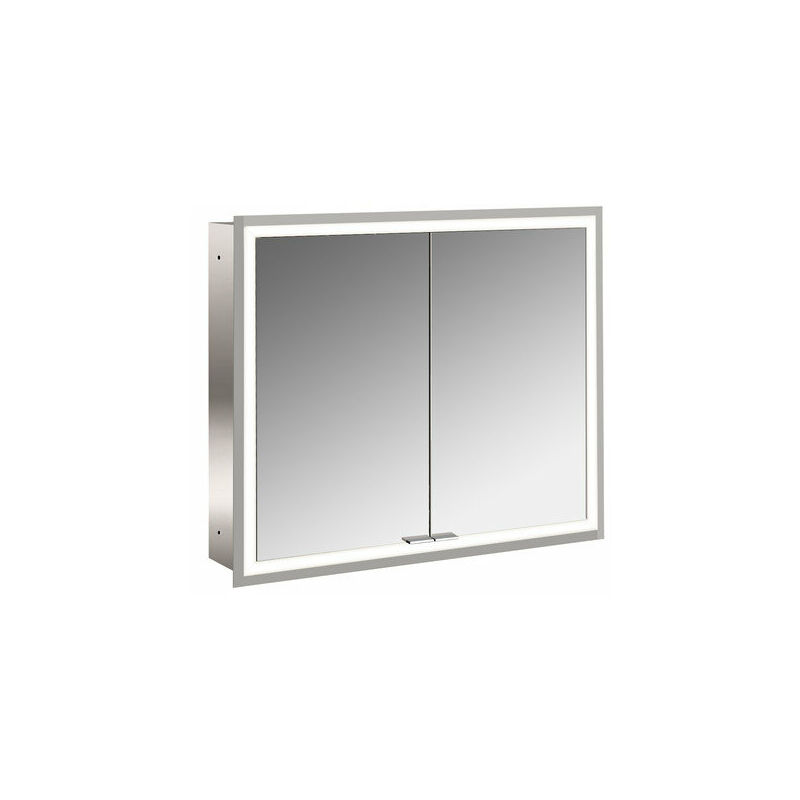 

Armario emco asis prime con espejo, modelo empotrado, 2 puertas, con paquete de luces, 800mm, cumplimiento: Panel trasero de cristal blanco