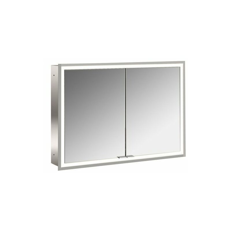 

Armario emco asis prime con espejo, modelo empotrado, 2 puertas, con paquete de luz, 1000mm, cumplimiento: Panel trasero de cristal espejado